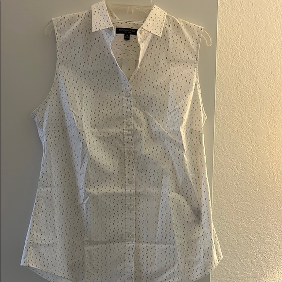 Banana Republic White Patterned Riley Shirt Size 14 NWT - Picture 1 of 11